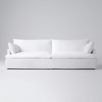 Canapé en tissu moderne OEM/ODM, vente en gros, canapé modulable design Cloud avec accoudoirs à rail, canapé 2 places pour appartement et location