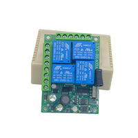Módulo de Relé RF de 4 Canales y 433 MHz, AC85-265V, Interruptor de Control Remoto Inalámbrico de 4 Vías para Elevador Trasero de Automóvil o Abridor de Puerta y Interruptor de Luz LED