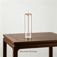 Support de parfum en métal inversé de style industriel avec tube en verre pour articles de décoration intérieure