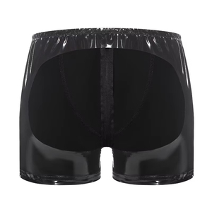 Slip sexy da uomo con cerniera, in PVC effetto pelle, con apertura posteriore, <span class=keywords><strong>neri</strong></span>, effetto bagnato, per performance maschili - Product Image 2