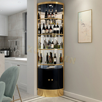 Meuble de salon en métal, armoire de rangement pour vin en acier inoxydable, meuble à vin avec étagères en verre, armoire réfrigérante pour vin, casier à vin