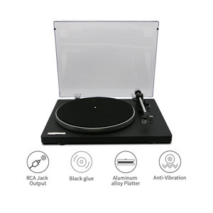Tourne-disques vinyle stéréo avec amplificateur RIAA intégré, nostalgique en bois, avec fonction d'enregistrement/Bluetooth - Product Image 3