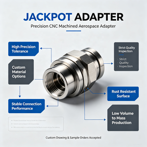 Adaptador Jackpot Personalizado, Mecanizado CNC de Precisión Aeroespacial, Adaptador de Aluminio, Titanio y Acero Inoxidable - Product Image 3