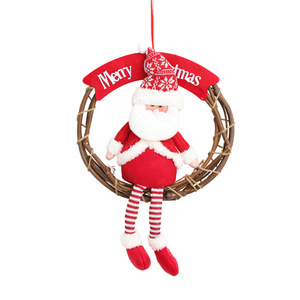 Elegant Elk <b>Door</b> Hanging <b>Christmas</b> <b>Wreath</b> with Snowman Luxury Festive Ring Decor for Front <b>Door</b> and Tree - Product Image 5