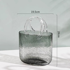 Creative Popular Handbag <strong>Bag</strong> Shape Ins Style Bubble <strong>Glass</strong> <strong>Vase</strong> for Bedroom Living Room Shop Cafe Home Decor - Product Image 3