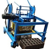 Petite machine mobile manuelle à diesel pour la fabrication de pavés en béton creux, de blocs de pavage emboîtables et de briques de ciment solides