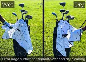 Serviette de nettoyage pour balle de golf <span class=keywords><strong>Zippa</strong></span> blanche gaufrée en microfibre à double suspension Serviette de golf à impression personnalisée - Product Image 4