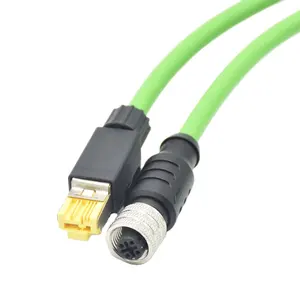 IP67 Industrial 4 Pin Female M12 D Coded Cable Connector Wiring M12 To RJ45