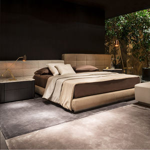 Nieuw Italiaans Bedmeubilair Set Breed Hoofdeinde Ontwerp Lawrance Kingsize Bed Nubuck Stof Fashion Villa Slaapkamer Tweepersoonsbed - Product Image 2
