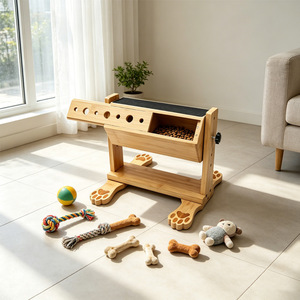 Adjustable Wooden <b>Scratching</b> <b>Post</b> For Cats And Dogs 30.5X30.2X26Cm With Food Dispensing Feature - Product Image 2