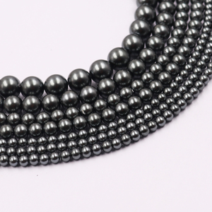 ลูกปัดแก้วกลมมุกสีเทาเข้ม4มม. 6มม. 8มม. 10มม. สำหรับทำเครื่องประดับแบบทำมือ - Product Image 2