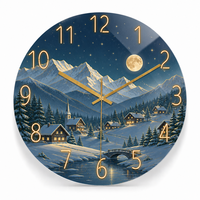 Horloge murale en verre de luxe léger, chiffres dorés, mouvement silencieux à quartz, décoration murale en verre pour salle à manger, entrée, appartement, maison