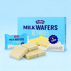 Gaufrettes au lait SAM, 1 carton de 18 pièces, gaufrettes sucrées à la crème de lait, collation premium pour enfants, collation bien-être pour le déjeuner scolaire, boîte cadeau, vente en gros - Product Image 3