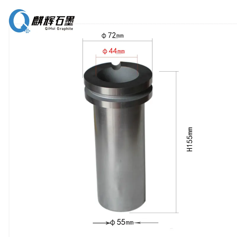 Qihui 3KG volume di fusione crogiolo di grafite con collo per la vendita