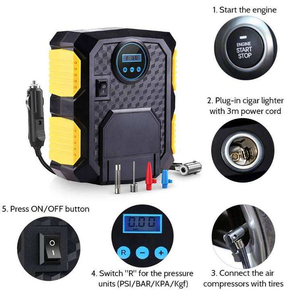 Compresseur d'air numérique ABS 12V portable pour voiture, <span class=keywords><strong>gonfleur</strong></span> de pneus 150 PSI avec lumière LED, outils d'urgence sans fil pour voiture - Product Image 5