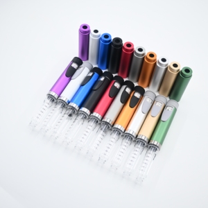Nouveau <span class=keywords><strong>stylo</strong></span> <span class=keywords><strong>injecteur</strong></span> d'<span class=keywords><strong>insuline</strong></span> en métal noir réutilisable 0-60 UI avec étui pour cartouches de 3 ml - Product Image 3