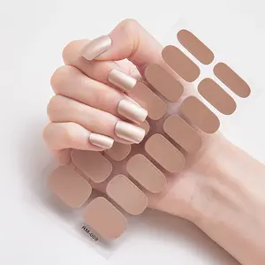 Đầy Màu sắc 16 ngón tay thiết kế thời trang Nail sọc đầy đủ kết thúc tốt đẹp Nail Gel Sticker Nail Art DIY công cụ