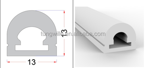 Boîtier en silicone monochrome, lampe LED lumineuse à 180 degrés avec manchon en silicone néon de 13 mm * 13 mm, profil LED en silicone - Product Image 3