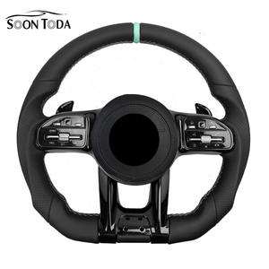 SOON TODA <span class=keywords><strong>Volant</strong></span> en carbone en cuir demi perforé de Style noir pour Mercedes Benz W213 C238 W463 W464 W222 C217 CLS C257 - Product Image 2