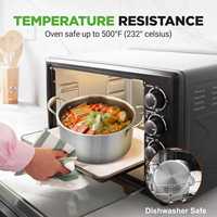 Ensemble de 6 casseroles et faitouts en acier inoxydable 304 triple couche à induction, motif nid d'abeille, avec couvercles, compatibles lave-vaisselle