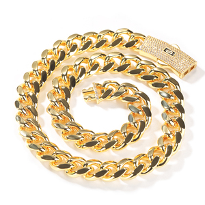 8/10/12/14mm 마이애미 쿠바 체인 목걸이 14K 18k 골드 스테인레스 스틸 모나코 쿠바 링크 체인 목걸이 남성 여성용 힙합 - Product Image 4