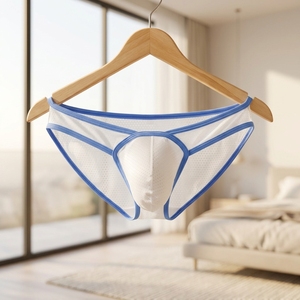 Slip Boxer da <span class=keywords><strong>Uomo</strong></span> a Vita Bassa, <span class=keywords><strong>Sexy</strong></span> in Rete Traspirante, Stile Bikini Classico con Stampa, Intimo Maturizzato Stile Perizoma - Product Image 4