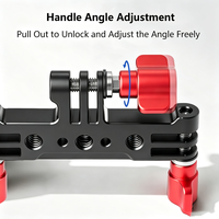 Adaptor Kamera Aluminium Alloy 3-Posisi dengan Ulir 1/4" Braket Ekspansi Multi-Fungsi Aksesori Kamera Aksi 2-Pin OEM