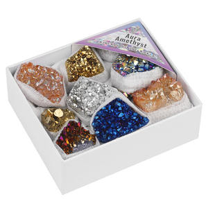 Natuurlijke Specimen Mineralen Rotsen Ruwe Ruwe Edelsteen Geo Steen Set, Echte Crystal Rose Quartz Amethist Cluster Met Geschenkdoos - Product Image 4