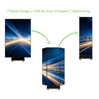 Écran LED tri-pliant couleur IP65 étanche avec support de sol pour affiches et publicités de centres commerciaux