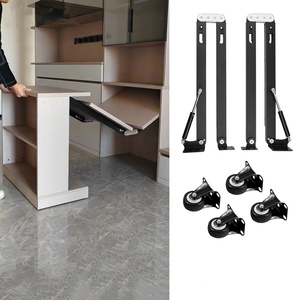 GQK GW12251 Table pliante de luxe en alliage d'aluminium noir avec barre télescopique - Conception pliable invisible pour gagner de la place - Product Image 1