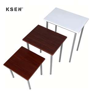 Vendita calda tavolino in legno con struttura in metallo rettangolare per interni esterni casa balcone mobili KC-7597ST-3530DBR - Product Image 2