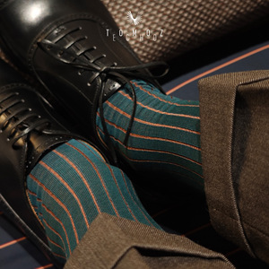 Chaussettes habillées fines pour hommes, 100 % coton, respirantes, antibactériennes, élégantes, pour usage professionnel - Product Image 4