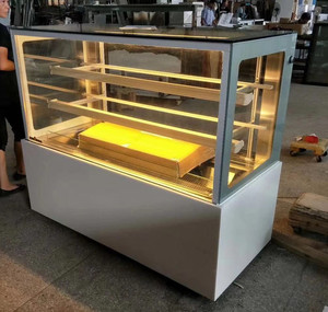 Kotak Pajangan Lemari Kaca Akrilik Kue Donat, Roti Kulkas Makanan Toko Roti Display Kabinet Freezer Rak Case Pendingin