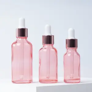 30Ml 2Oz Roze Luxe Helder Glas Oogdruppelfles Voor Cosmetische Etherische Oliefles Rose Goud