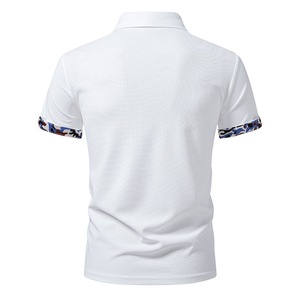 Men's Color Block <b>Collared</b> <b>T</b>-<b>Shirt</b>, 2026 New Loose Oversized Plus Size Short Sleeve Casual Streetwear Tee - Product Image 2