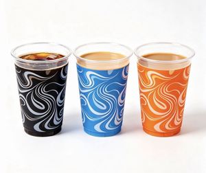 Gobelet en PET jetable de 12-24 oz, diamètre 98 mm, impression personnalisée du logo de la marque, gobelet en plastique pour boissons froides, vente chaude - Product Image 4