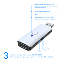 Convertidor de adaptador de controlador para PS5/PS4/PS3/Switch /X Box one S/ PC Receptor de adaptador de controlador de juego inalámbrico USB