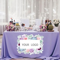 Nappes rectangulaires en polyester écologiques personnalisées avec logo pour décorations de mariage et de fête