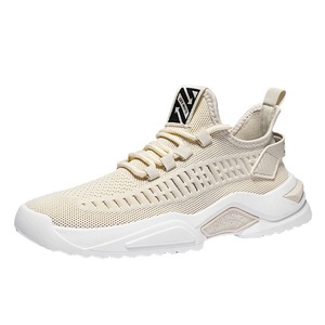 Nuove <span class=keywords><strong>Sneakers</strong></span> da <span class=keywords><strong>Uomo</strong></span> 2026, Scarpe da Corsa Atletiche Traspiranti di Colore <span class=keywords><strong>Beige</strong></span> e Bianco - Product Image 1