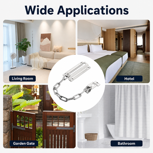 Door <b>Security</b> Chain Anti-theft Guard Heavy Duty Stainless Steel Silver for Home Hotel Apartment Front Door Safety Hardware - Product Image 6