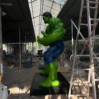 Célèbre film de super-héros figurines d'action Muscle Man en fibre de verre grandeur nature Hulk Statue Sculpture en résine pour la décoration intérieure