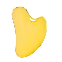 Outil de massage facial en acier inoxydable Gua Sha, grattoir en métal argenté DIY, logo personnalisé