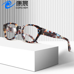 Montures de lunettes de luxe en acétate transfrontalières, ovales, monture complète, unisexe, anti-UV, verres optiques, origine Wenzhou 8629, verres neutres - Product Image 2