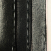 Tissu denim noir face et dos noir 10oz extensible effet slub, échantillon disponible, haute qualité