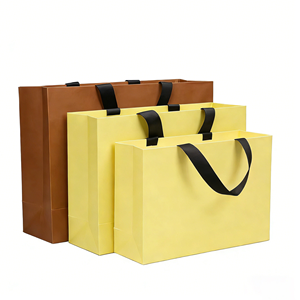 Custom Purple Paper Shopping <b>Bag</b> With Black Flat Handles Classic Style Business Gift Packaging - Product Image 3