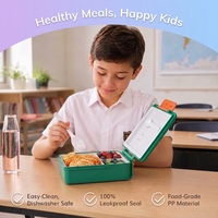 Boîte à déjeuner Bento pour enfants, conteneur en plastique PP de qualité alimentaire, grande capacité, boîte de préparation de repas portable pour l'école, pour étudiants