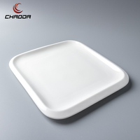Assiettes en céramique blanche de 7 à 14 pouces, style européen, vaisselle d'hôtel pour les fêtes, emballage personnalisable en gros