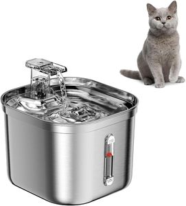 Fontaine à eau intelligente pour animaux de compagnie de 2200 ml avec pompe de remplacement WiFi, fontaines automatiques en acier inoxydable de 4 L pour chats - Product Image 1