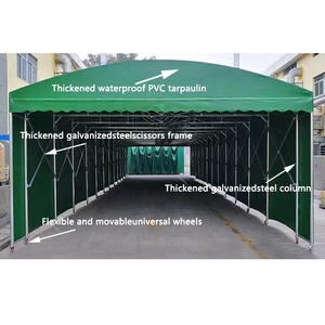 Tente pliante rétractable mobile en PVC, 6m x 4m x 3m, auvent coulissant robuste et abri solaire extérieur imperméable. - Product Image 5