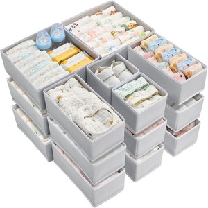 Boîte de rangement pliable en tissu pour vêtements, séparateur de tiroir moderne, durable et écologique, organisateur de chaussettes, soutiens-gorge et sous-vêtements - Product Image 5